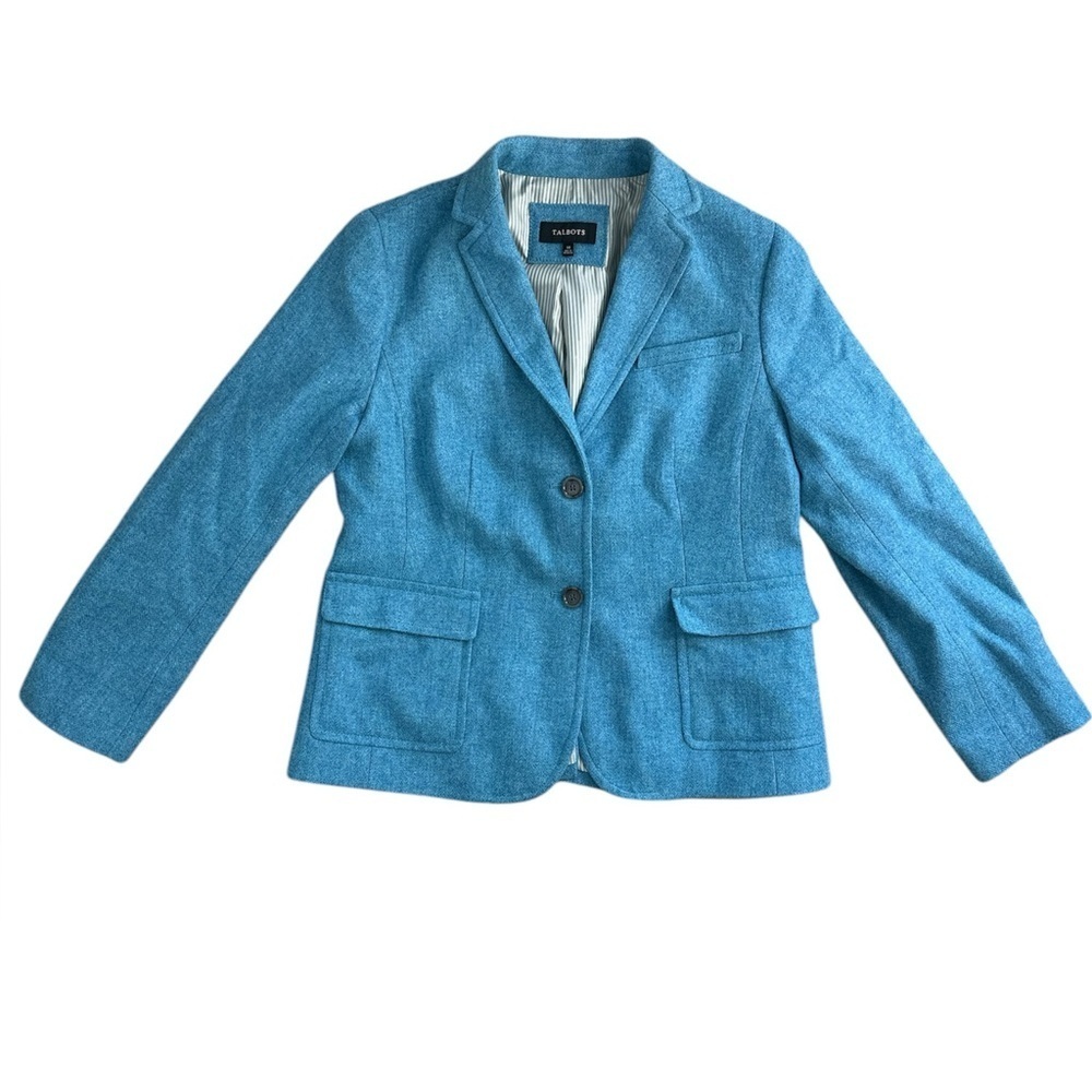 Talbots Blue Wool Blend Blazer - Picture 4 of 7